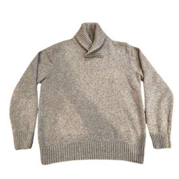 GAP Cowl Neck Long Sleeve Sweater with Ribbed Collar, Hem, and Cuffs in Grey - Picture 4 of 8